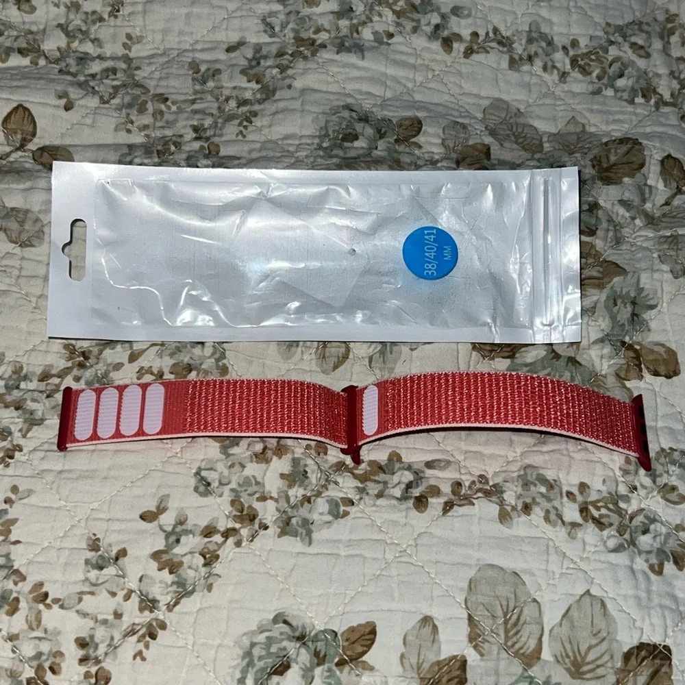 NWT Pink Rugged Nylon Apple Watch Band fits 38mm 40mm 41mm